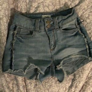 Jean shorts.